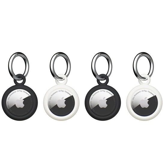 Husa AirTag Apple UAG Dot Series Black/Marshmallow (4 buc/pachet)