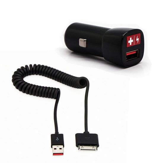 Set Incarcator Auto Swiss Charger cu cablu iPhone 4/4S 1A