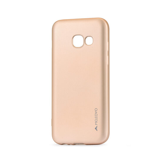 Husa Samsung Galaxy A3 (2017) Meleovo Silicon Soft Slim Gold (aspect mat)