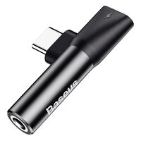 Adaptor Type-C la port Type-C si port Jack 3.5mm Baseus L41 Black (1A max, 2 in 1)