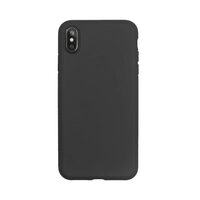 Husa iPhone XS Max Just Must Silicon Pantone Black (captusit cu microfibra, colturi intarite)