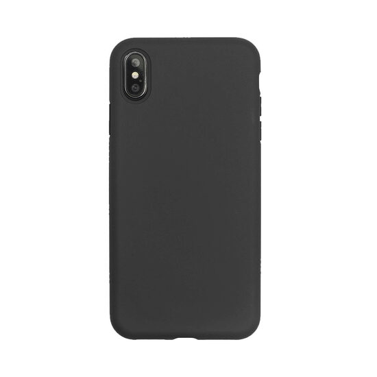 Husa iPhone XS Max Just Must Silicon Pantone Black (captusit cu microfibra, colturi intarite)