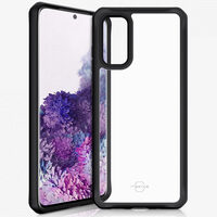 Husa Samsung Galaxy S20 IT Skins Hybrid Solid Plain Black & Transparent (antishock)