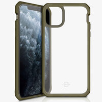 Husa iPhone 11 Pro Max IT Skins Hybrid Solid Kaki & Transparent (antishock)