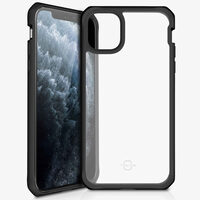 Husa iPhone 11 Pro Max IT Skins Hybrid Solid Plain Black & Transparent (antishock)