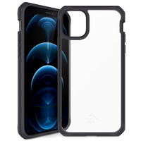 Husa iPhone 12 Pro Max IT Skins Hybrid Solid Plain Black & Transparent