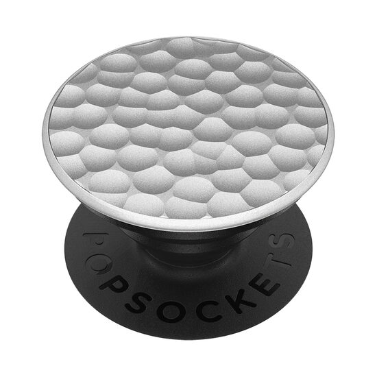 Suport Stand Adeziv Popsocket PopGrip Luxe pentru telefon, Hammered Metal Silver