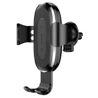 Suport Baseus Auto Gravity cu Wireless Charger Black (incarcare Qi, prindere la sistemul de ventilat