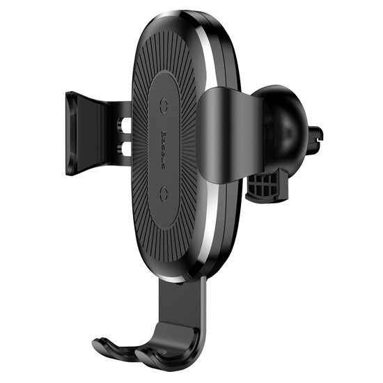 Suport Baseus Auto Gravity cu Wireless Charger Black (incarcare Qi, prindere la sistemul de ventilat