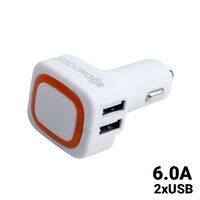 Incarcator Auto Boompods 6A Quad USB White (4xUSB, led indicator, incarare rapida)