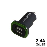 Incarcator Auto Boompods Mini 2.4A Dual USB Black (led indicator, incarcare rapida)