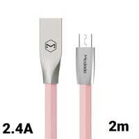 Cablu MicroUSB Mcdodo Zn-Link Silver Pink (2m, 2.4A max)