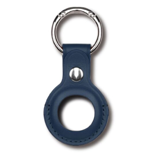 AirTag Devia Leather Key Ring Blue