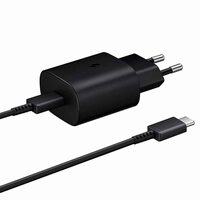 Set Incarcator Retea Samsung Original Travel cu cablu Type-C, Fast Charging, 25W, Blackl Retea Type-C 25W Samsung Travel Fast Charging Black