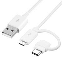 Cablu Original USB la Type-c & MicroUSB Samsung Combo White