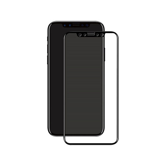 Folie iPhone 11 Pro / XS / X Eiger Sticla 3D Edge to Edge Clear Black (0.33mm, 9H, perfect fit, curv