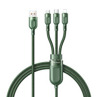 Cablu 3 in 1 Lightning & MicroUSB & Type-C Mcdodo Super Fast Charging Green (5A, 1.2m)