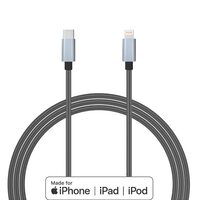 Cablu MFI Lightning la Type-C Lemontti Quick Charge Gri