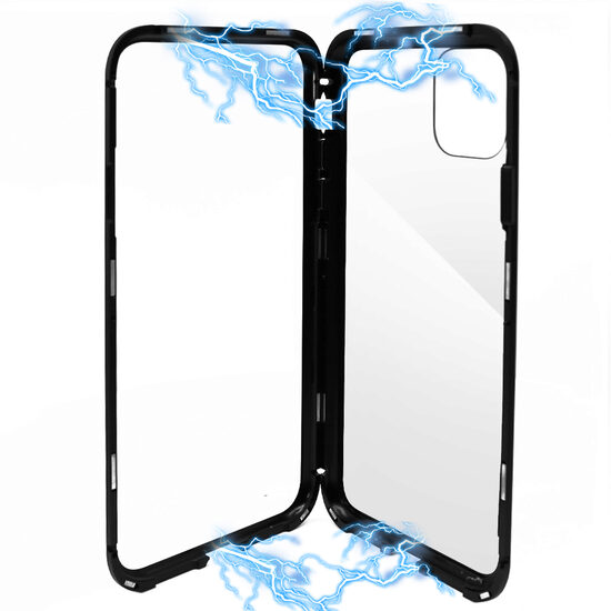 Carcasa iPhone 11 Pro Max Meleovo Magnetica Dual Glass Black