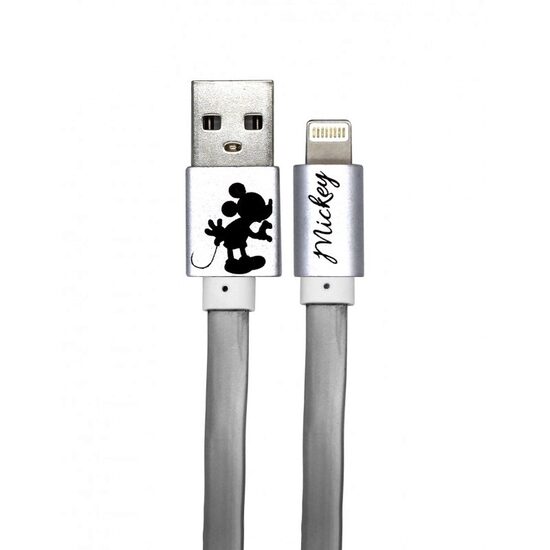 Cablu Disney USB Lightning Mickey Kissing Alone Silver