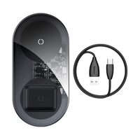 Incarcator Wireless Baseus Simple 2 in 1 Transparent Black