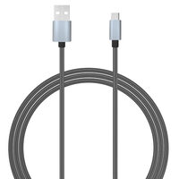 Cablu MicroUSB Lemontti USB Gri 1.5m (impletitura textila)
