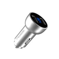 Incarcator Auto 3.4A Mcdodo Dual USB Silver (led display, aluminiu)