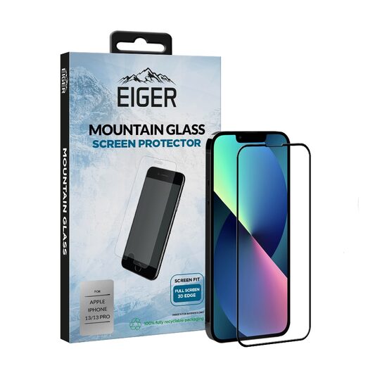 Folie iPhone 13 / 13 Pro Eiger Sticla 3D Edge to Edge Clear Black