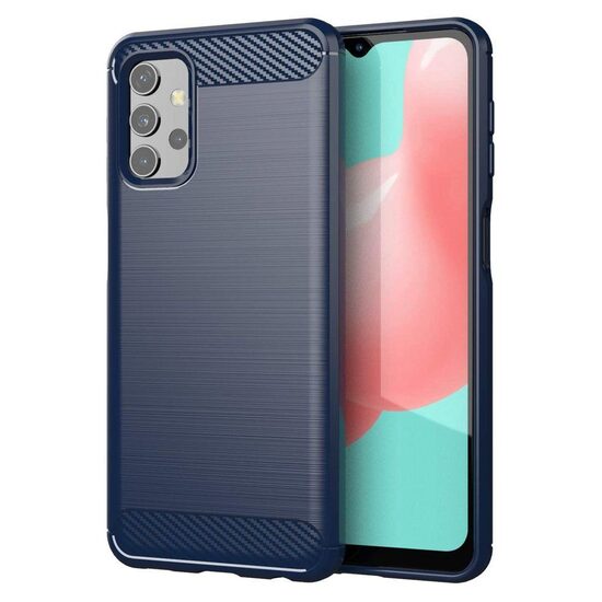 Husa Samsung Galaxy A32 5G Lemontti Carbon Case Flexible Albastru