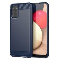 Husa Samsung Galaxy A02s Lemontti Carbon Case Flexible Albastru