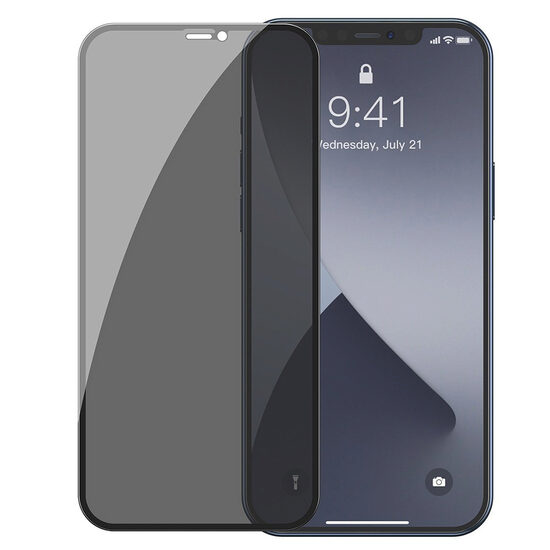 Folie iPhone 12 Pro Max Baseus Curbata Full Screen Anti-Peeping Black