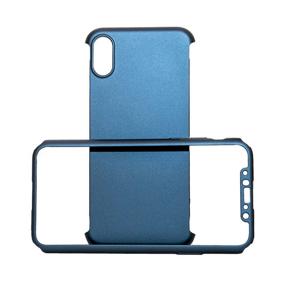 Carcasa iPhone X / XS Just Must Defense 360 Navy (3 piese: protectie spate, protectie fata, folie Fl
