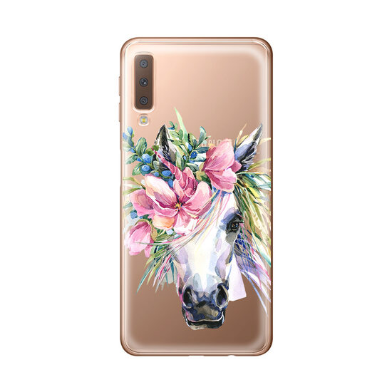 Husa Samsung Galaxy A7 (2018) Lemontti Silicon Art Watercolor Unicorn