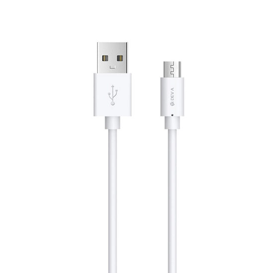 Cablu MicroUSB Devia Kintone White 1m