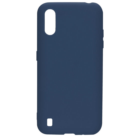 Husa Samsung Galaxy A01 Lemontti Silicon Silky Albastru Inchis