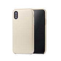 Carcasa iPhone X / XS Meleovo Pure Gear II Gold (culoare metalizata fina, interior piele intoarsa)