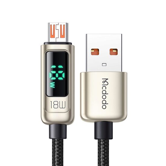 Cablu USB-A la MicroUSB Mcdodo Digital Pro Silver (QC4.0, 1.2m, 3A, 18W)