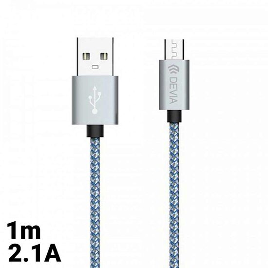 Cablu MicroUSB Devia Tube Gray