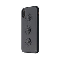 Carcasa iPhone X / XS Occa Burch Gray (cu motive florale aplicate si margini cauciucate)