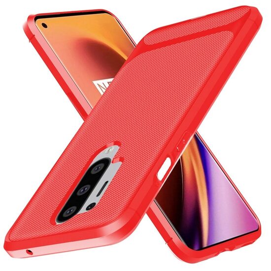 Husa OnePlus 8 Pro Enkay Carbon Fiber Red