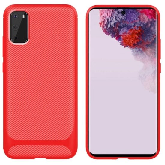 Husa Samsung Galaxy S20 Enkay Carbon Fiber Red