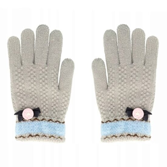 Lemontti Manusi Touchscreen Grey with Flower