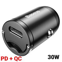 Incarcator Auto Port PD Type-C Baseus Tiny Star Mini Quick Charge, 30W, Gray