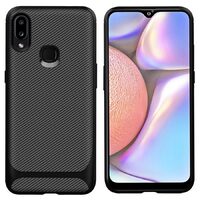 Husa Samsung Galaxy A20 / A30 Lemontti Carbon Fiber Texture Shockproof Black