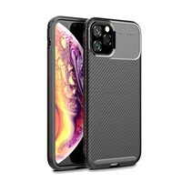 Husa iPhone 11 Pro Lemontti Carbon Fiber Texture Shockproof Black
