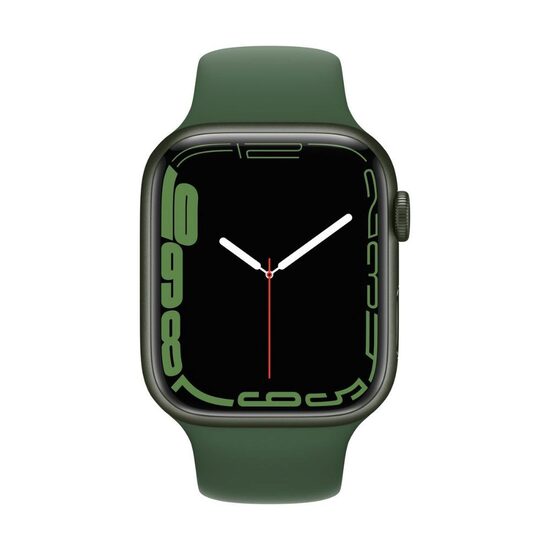 Apple Watch 7, GPS, Carcasa Green Aluminium 45mm, Clover Sport Band