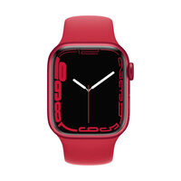 Apple Watch 7, GPS, Carcasa Red Aluminium 45mm, Red Sport Band