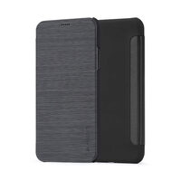 Husa iPhone X / XS Meleovo Smart Flip Black (spate mat perlat si fata cu aspect metalic)