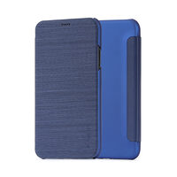 Husa iPhone X / XS Meleovo Smart Flip Navy (spate mat perlat si fata cu aspect metalic)