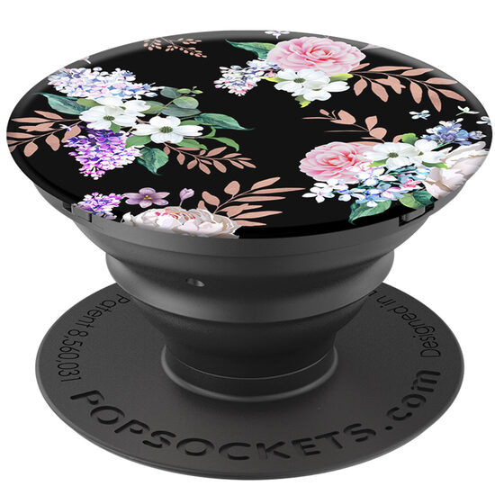 Accesoriu Popsockets pentru dispozitive mobile, PopGrip Black Floral